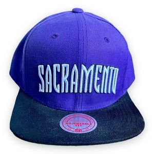 Sacramento Kings Mitchell & Ness NBA Snapback Hat Adjustable Cap Purple Black